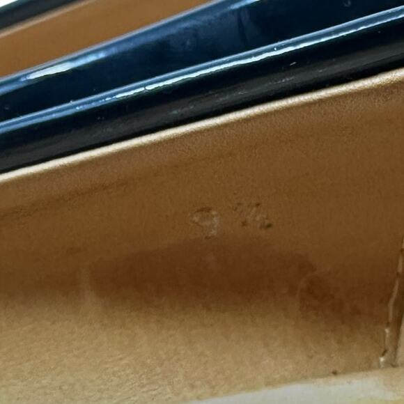 Tod's Pointed Toe Penny Loafer Pumps Heels Patent Leather Black Size US 9.5 - Picture 14 of 15